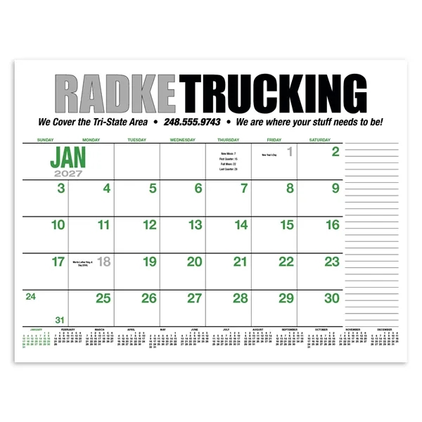 13-Month Desk Pad Calendar... from ASI 40480 Koozie Group / HotLine®