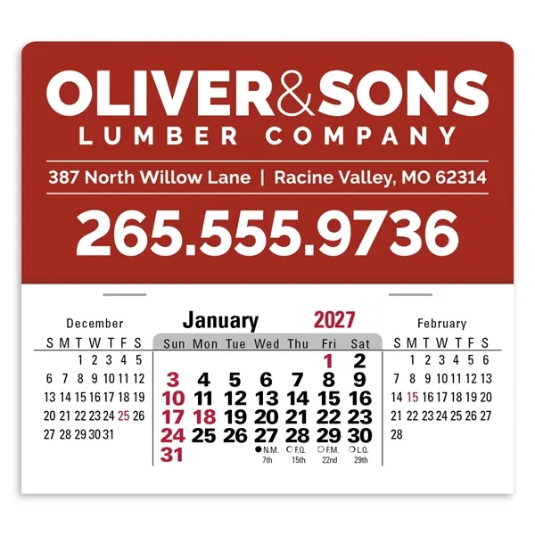Press-N-Stick XL Header With 3-Month Horizontal Calendar ...... from ASI 40480 Koozie Group