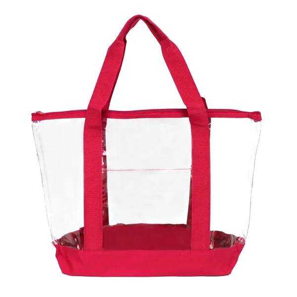 19" x 13.5" x 6" clear PVC zippered tote with front... from ASI 37980 Bagworld