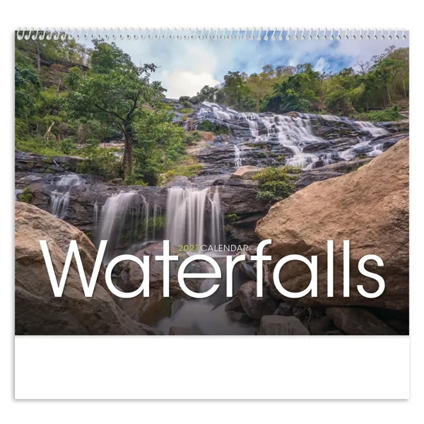 11 x 19 2024 Waterfalls calendar on 70# glossy paper with... from ASI 40480 Koozie Group / Norwood Triumph Calendar