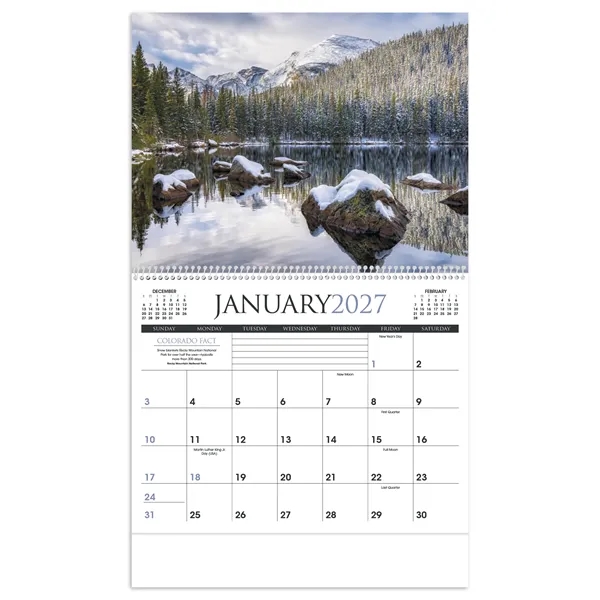 11 x 19 2024 Colorado wall calendar on 70# glossy paper... from ASI 40480 Koozie Group / Norwood Triumph Calendar