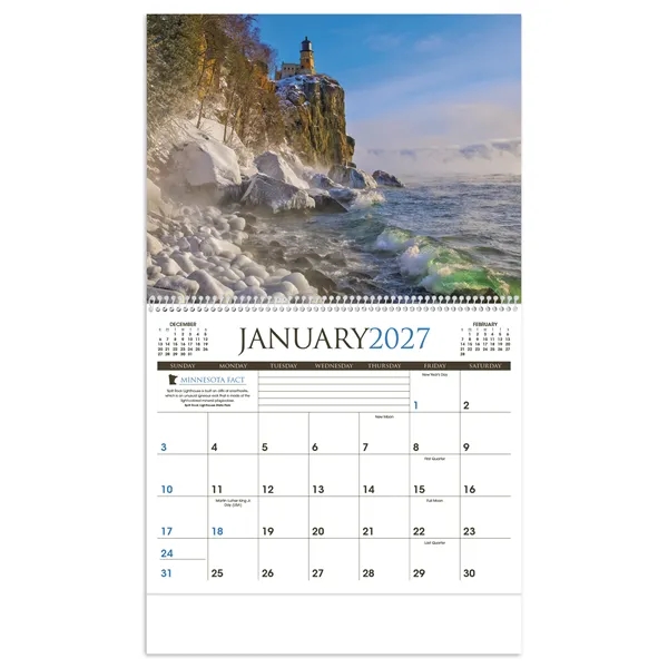 11 x 19 2024 Minnesota calendar on 70# glossy paper with... from ASI 40480 Koozie Group / Norwood Triumph Calendar