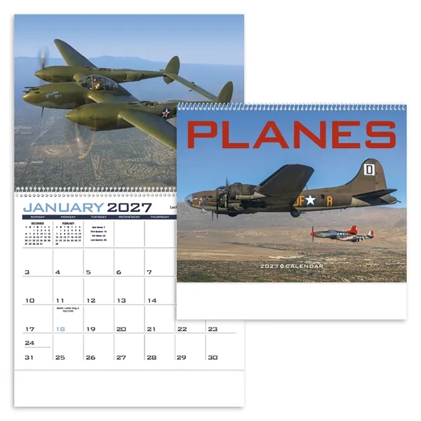 11 x 19 2024 Planes calendar on 70# paper glossy paper... from ASI 40480 Koozie Group / Norwood Triumph Calendar