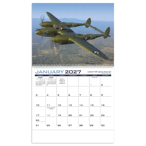11 x 19 2024 Planes calendar on 70# paper glossy paper... from ASI 40480 Koozie Group / Norwood Triumph Calendar