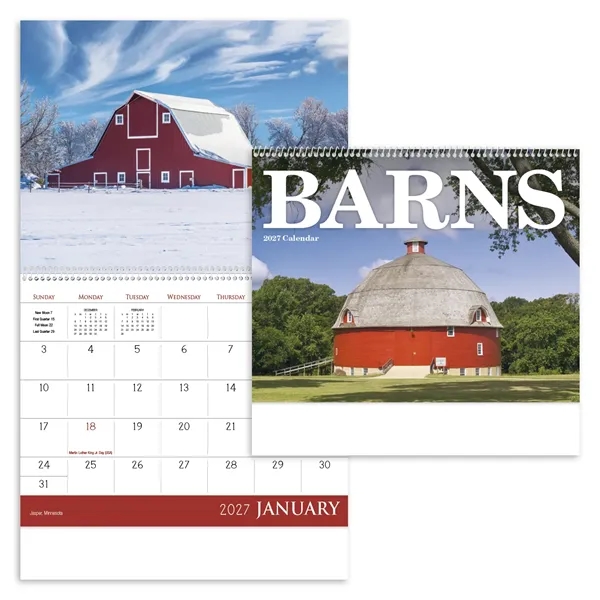 11 x 19 2024 Barns calendar 70# glossy paper with UV-coated... from ASI 40480 Koozie Group / Norwood Triumph Calendar