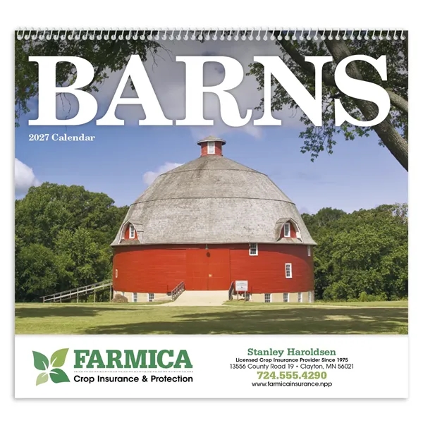 11 x 19 2024 Barns calendar 70# glossy paper with UV-coated... from ASI 40480 Koozie Group / Norwood Triumph Calendar