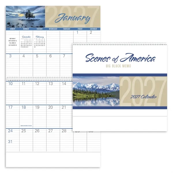 Scenes of America Big Block Memo... from ASI 40480 Koozie Group / Norwood Triumph Calendar