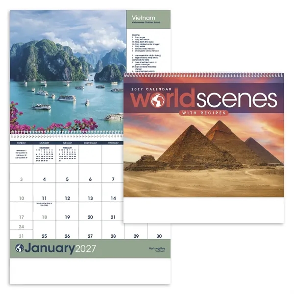 World Scenes with Recipe... from ASI 40480 Koozie Group / Norwood Triumph Calendar