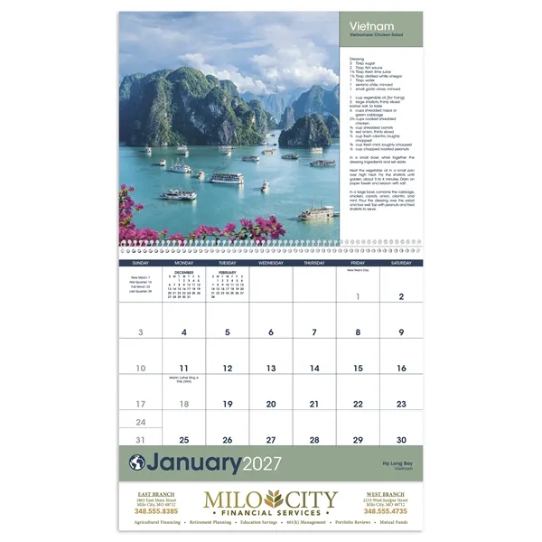 World Scenes with Recipe... from ASI 40480 Koozie Group / Norwood Triumph Calendar