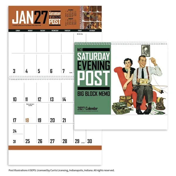 The Saturday Evening Post Big Block Memo... from ASI 40480 Koozie Group / Norwood Triumph Calendar