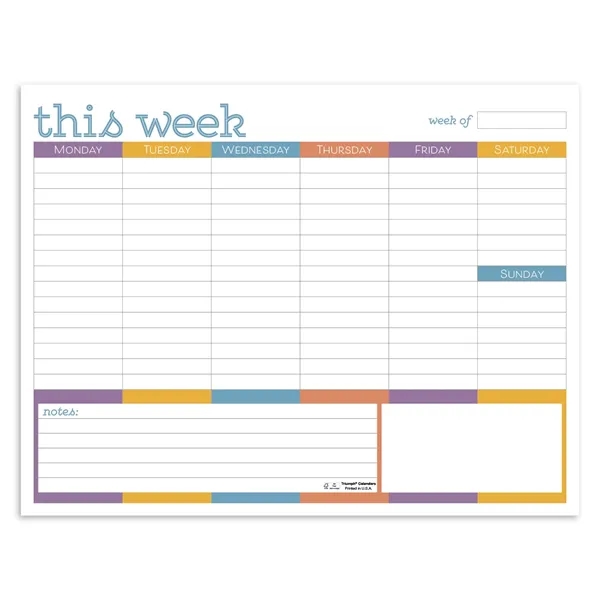 Small Weekly Desk Pad - Colors... from ASI 40480 Koozie Group
