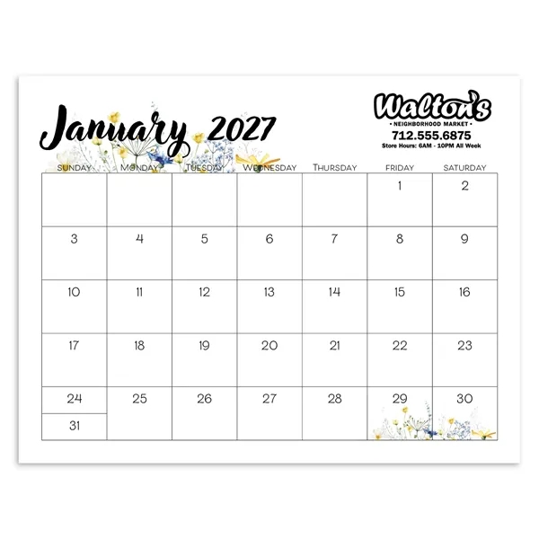 Small Monthly Desk Pad - Floral... from ASI 40480 Koozie Group