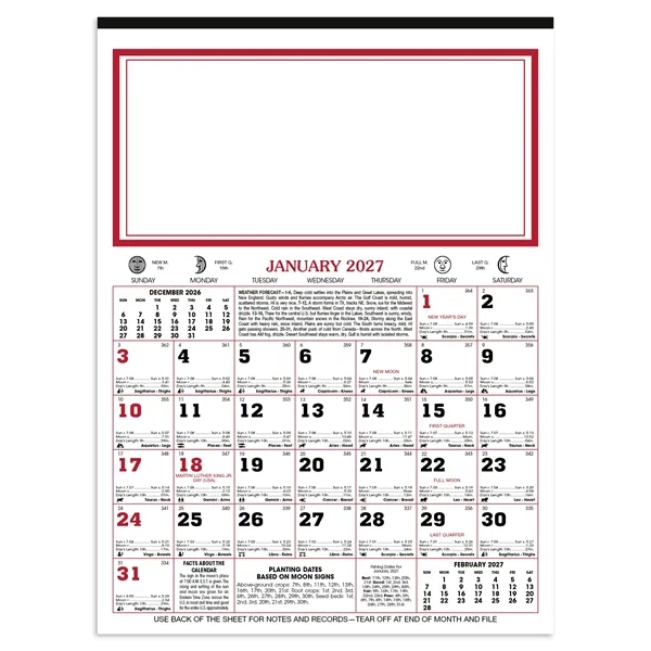 12-Sheet Almanac Calendar... from ASI 40480 Koozie Group