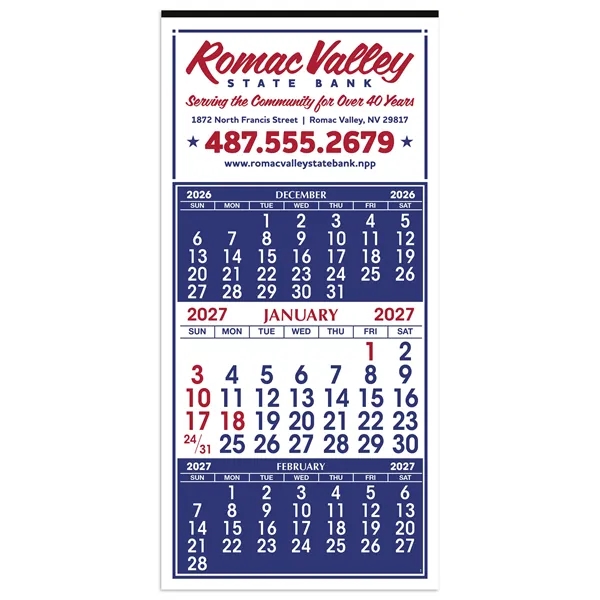 3 Month Display 12-Sheet Calendar... from ASI 40480 Koozie Group