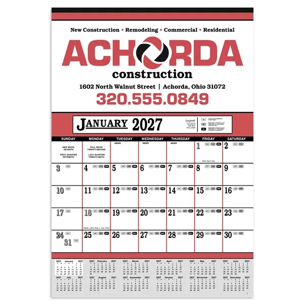 Contractor's 12-Sheet Calendar... from ASI 40480 Koozie Group