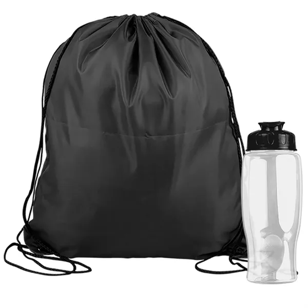 Drawstring backpack in a bottle combo kit.... from ASI 40480 Koozie Group