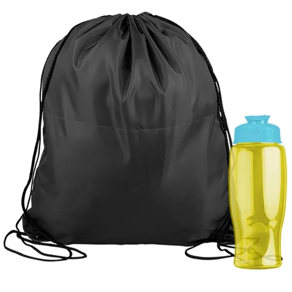 Drawstring backpack in a bottle combo kit.... from ASI 40480 Koozie Group