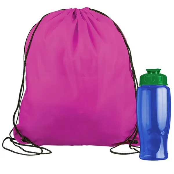 Drawstring backpack in a bottle combo kit.... from ASI 40480 Koozie Group