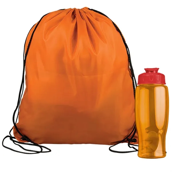 Drawstring backpack in a bottle combo kit.... from ASI 40480 Koozie Group