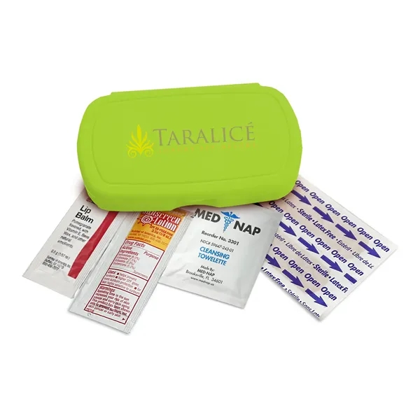 Summer first aid kit. Oval shape, pocket size, elegant details.... from ASI 40480 Koozie Group