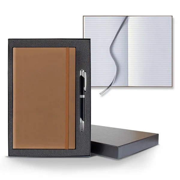 5 1/4" x 8 3/8" polyurethane journal gift set with an... from ASI 68507 The Magnet Group / Castelli