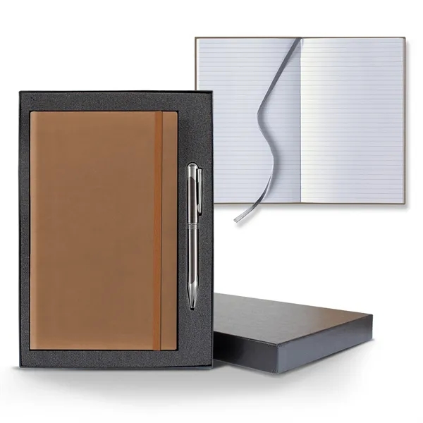 5 1/4" x 8 3/8" polyurethane journal gift set with an... from ASI 68507 The Magnet Group / Castelli