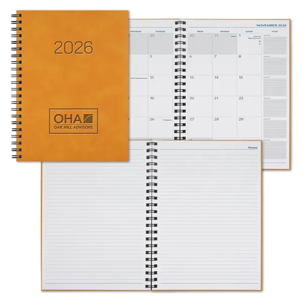 8" x 11" diary with soft polyurethane cover, 128 white FSC®... from ASI 68507 The Magnet Group / Castelli