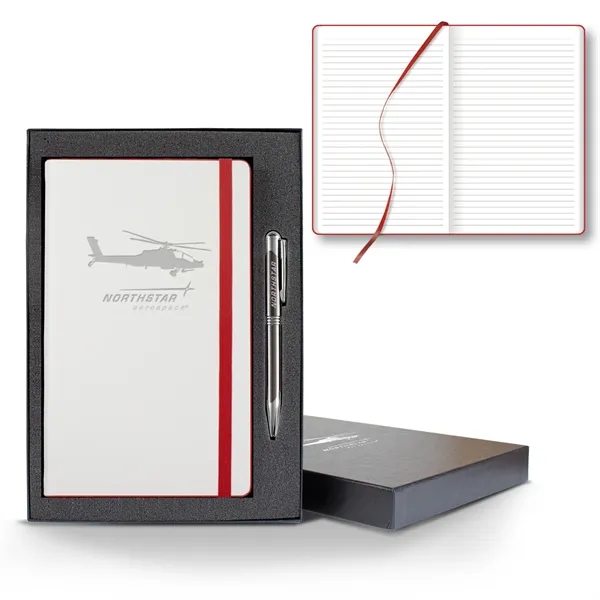 White Laser Medio Lined White Page Journal Gift Set... from ASI 68507 The Magnet Group / Castelli