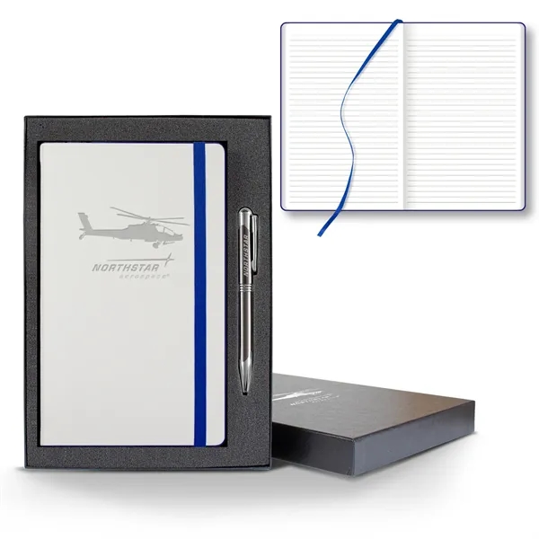 White Laser Medio Lined White Page Journal Gift Set... from ASI 68507 The Magnet Group / Castelli