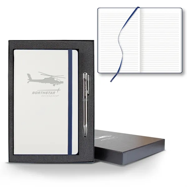 White Laser Medio Lined White Page Journal Gift Set... from ASI 68507 The Magnet Group / Castelli