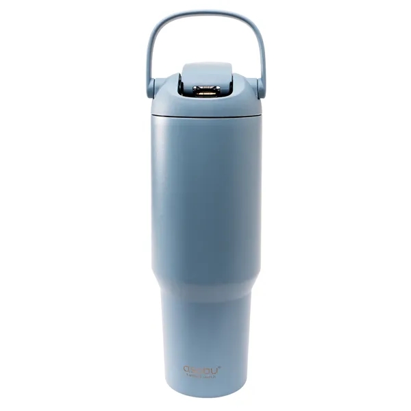 40 oz vacuum-insulated tumbler with matte finish and carry handle for... from ASI 31518 ADNART / Asobu