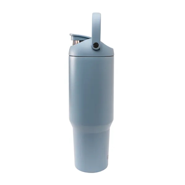 40 oz vacuum-insulated tumbler with matte finish and carry handle for... from ASI 31518 ADNART / Asobu