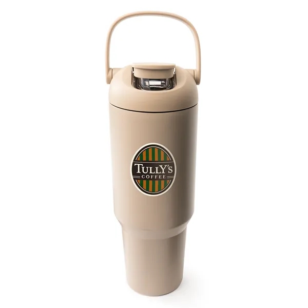 40 oz vacuum-insulated tumbler with matte finish and carry handle for... from ASI 31518 ADNART / Asobu