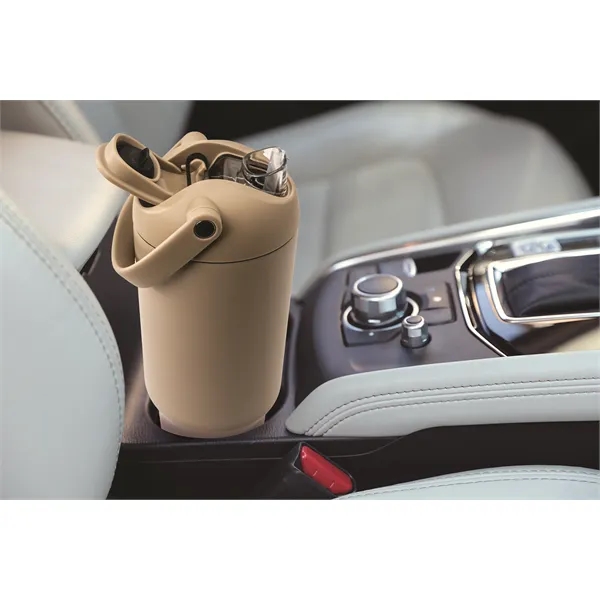 40 oz vacuum-insulated tumbler with matte finish and carry handle for... from ASI 31518 ADNART / Asobu