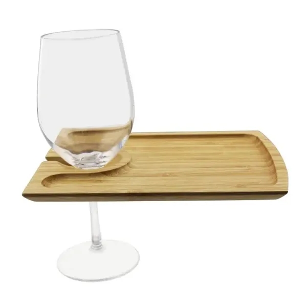 Eco-friendly Bamboo Tray with Wine Glass Holder... from ASI 55450 Franmara Inc
