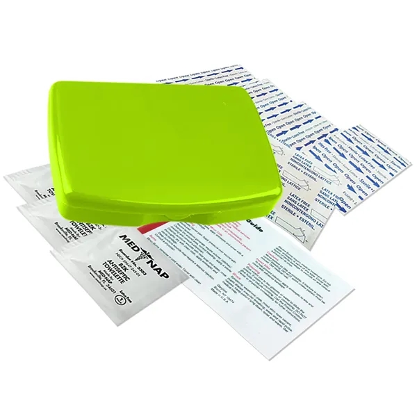 No medication first aid kit in durable, reusable, living hinge box.... from ASI 40480 Koozie Group
