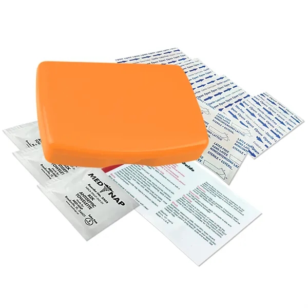 No medication first aid kit in durable, reusable, living hinge box.... from ASI 40480 Koozie Group