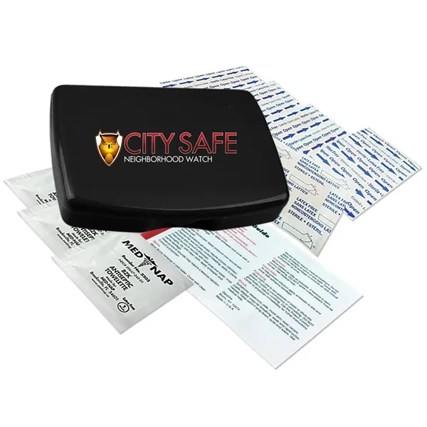 No medication first aid kit in durable, reusable, living hinge box.... from ASI 40480 Koozie Group