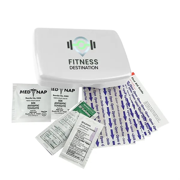 First aid kit, bandages, gauze pads, antibiotic and more.... from ASI 40480 Koozie Group