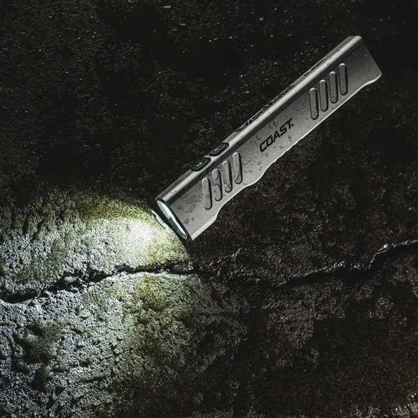 Rechargeable and waterproof SLAYER has an all-aluminum frame in a flat... from ASI 46170 Compass Industries Inc