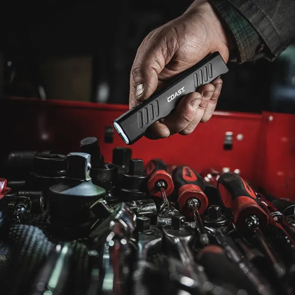 Rechargeable and waterproof SLAYER has an all-aluminum frame in a flat... from ASI 46170 Compass Industries Inc