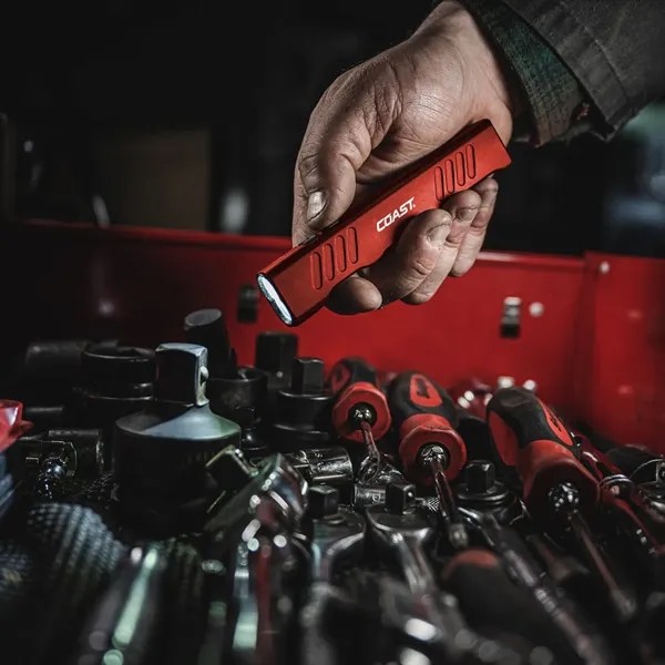 Rechargeable and waterproof SLAYER has an all-aluminum frame in a flat... from ASI 46170 Compass Industries Inc