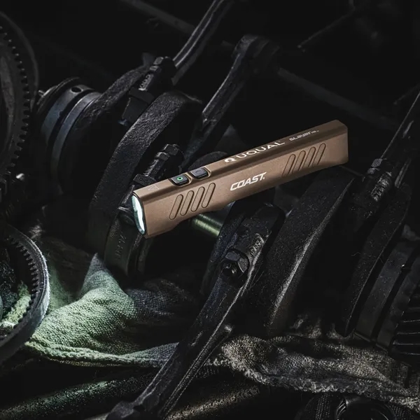 Rechargeable and waterproof SLAYER has an all-aluminum frame in a flat... from ASI 46170 Compass Industries Inc