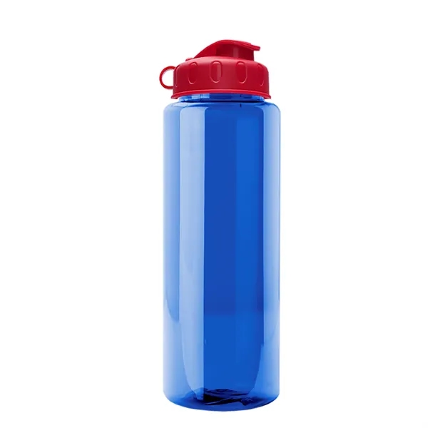 Transparent sports bottle, 32 oz. made of recycled PETE with flip... from ASI 40480 Koozie Group