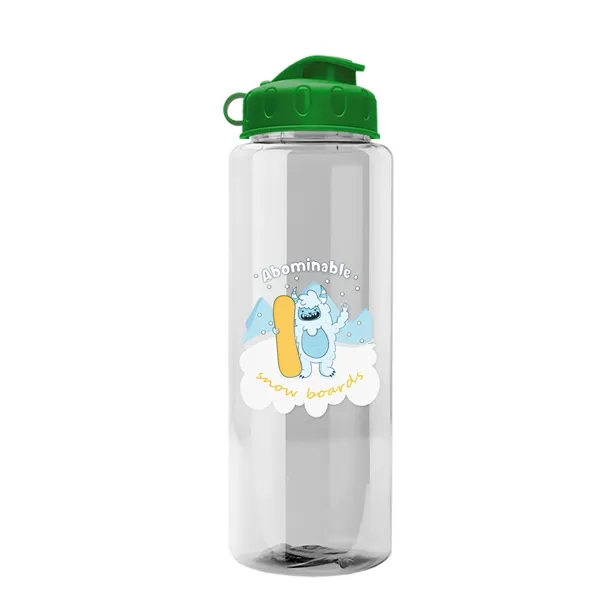 Transparent sports bottle, 32 oz. made of recycled PETE with flip... from ASI 40480 Koozie Group