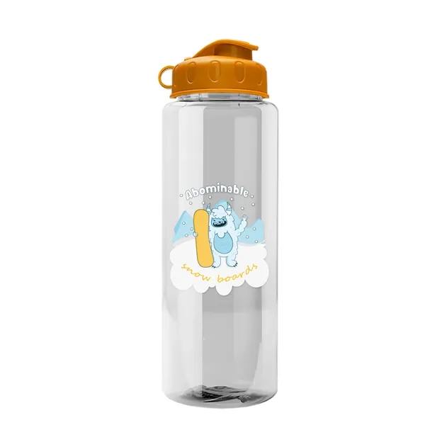 Transparent sports bottle, 32 oz. made of recycled PETE with flip... from ASI 40480 Koozie Group