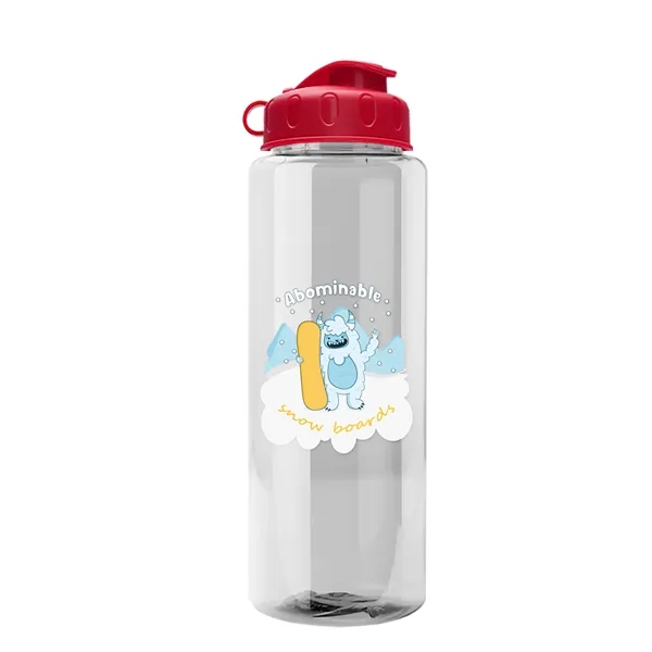 Transparent sports bottle, 32 oz. made of recycled PETE with flip... from ASI 40480 Koozie Group