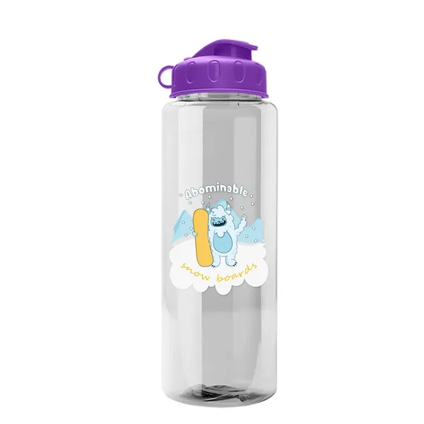 Transparent sports bottle, 32 oz. made of recycled PETE with flip... from ASI 40480 Koozie Group