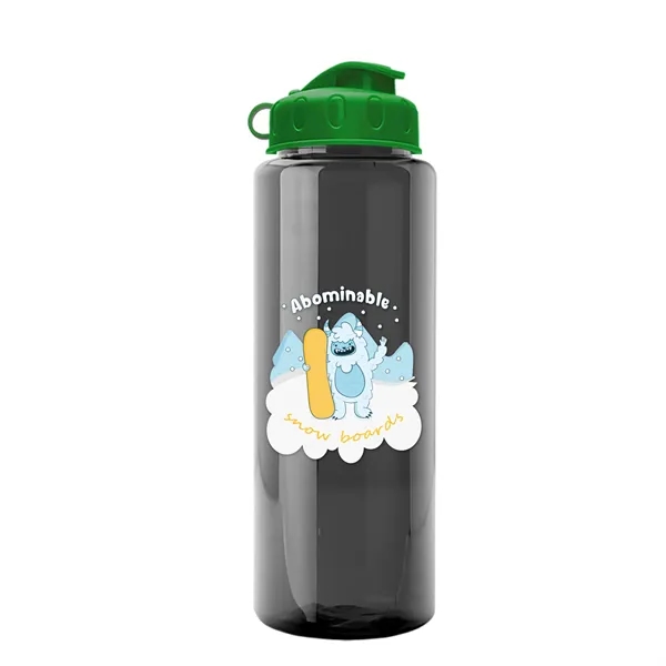 Transparent sports bottle, 32 oz. made of recycled PETE with flip... from ASI 40480 Koozie Group