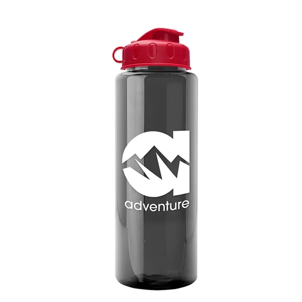 Transparent sports bottle, 32 oz. made of recycled PETE with flip... from ASI 40480 Koozie Group